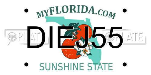 DIEJ55 Florida License Plate