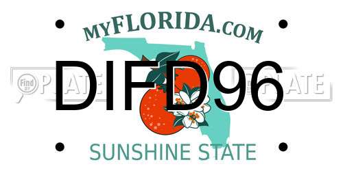 DIFD96 Florida License Plate