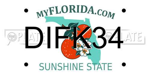 DIFK34 Florida License Plate