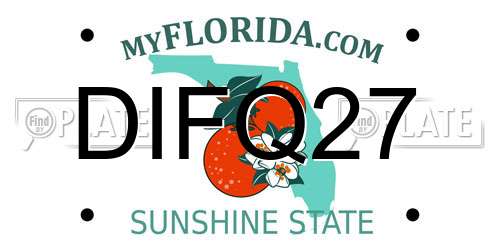 DIFQ27 Florida License Plate