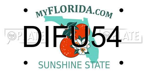 DIFU54 Florida License Plate