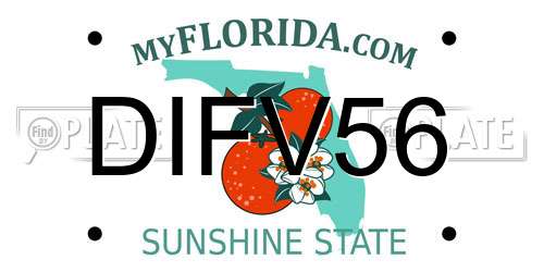 DIFV56 Florida License Plate