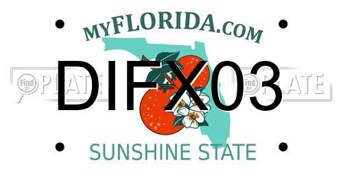 DIFX03 Florida License Plate