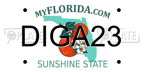 DIGA23 Florida License Plate