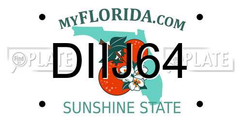 DIIJ64 Florida License Plate