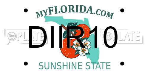 DIIR10 Florida License Plate