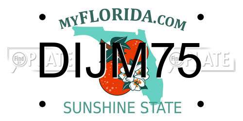 DIJM75 Florida License Plate