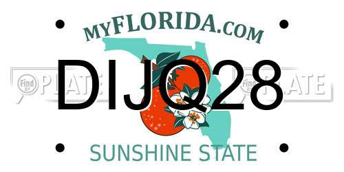 DIJQ28 Florida License Plate