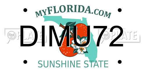 DIMU72 Florida License Plate