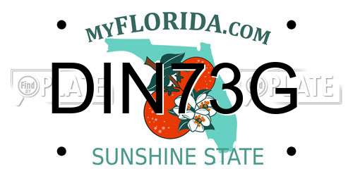DIN73G Florida License Plate