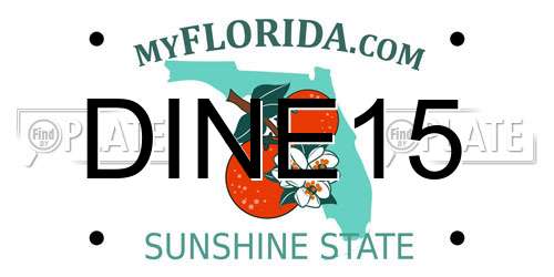DINE15 Florida License Plate