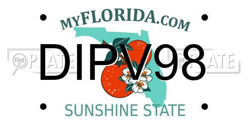 DIPV98 Florida License Plate