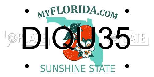 DIQU35 Florida License Plate