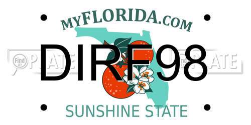 DIRF98 Florida License Plate