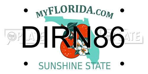 DIRN86 Florida License Plate