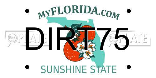 DIRT75 Florida License Plate