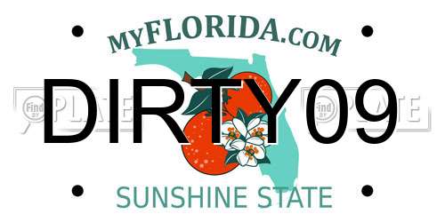 DIRTY09 Florida License Plate