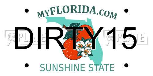 DIRTY15 Florida License Plate