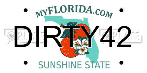 DIRTY42 Florida License Plate