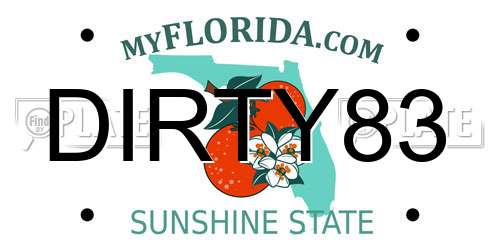 DIRTY83 Florida License Plate