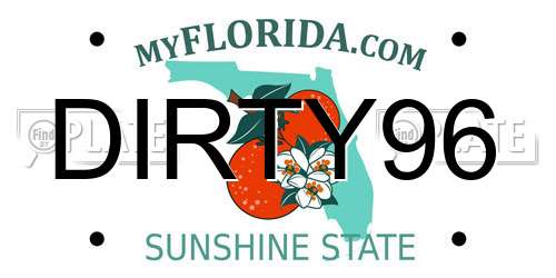 DIRTY96 Florida License Plate
