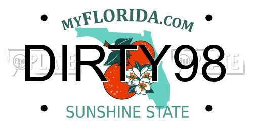 DIRTY98 Florida License Plate