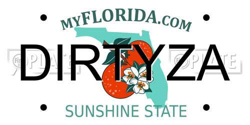 DIRTYZA Florida License Plate