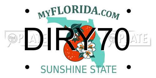 DIRY70 Florida License Plate