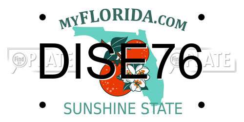 DISE76 Florida License Plate