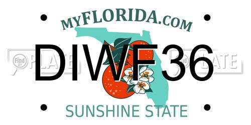 DIWF36 Florida License Plate