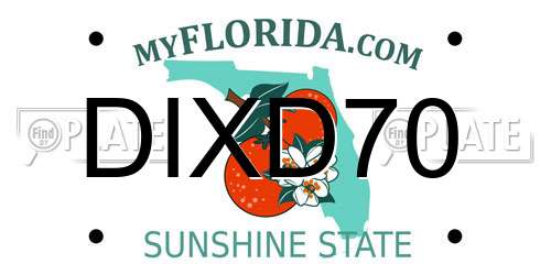 DIXD70 Florida License Plate