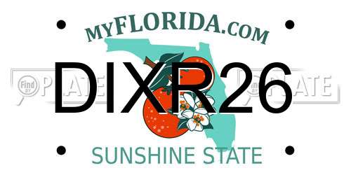 DIXR26 Florida License Plate