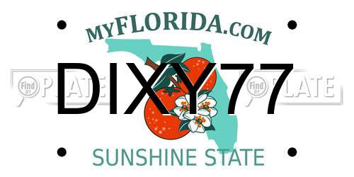 DIXY77 Florida License Plate