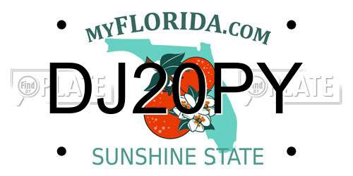 DJ20PY Florida License Plate