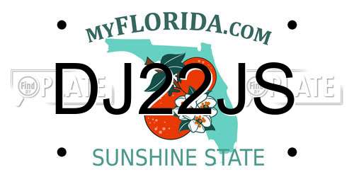 DJ22JS Florida License Plate