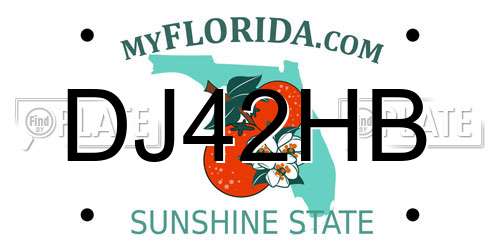 DJ42HB Florida License Plate