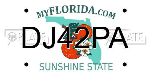 DJ42PA Florida License Plate