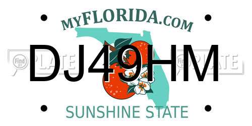 DJ49HM Florida License Plate