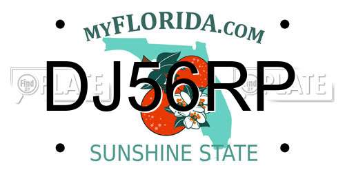 DJ56RP Florida License Plate