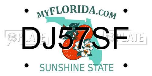 DJ57SF Florida License Plate