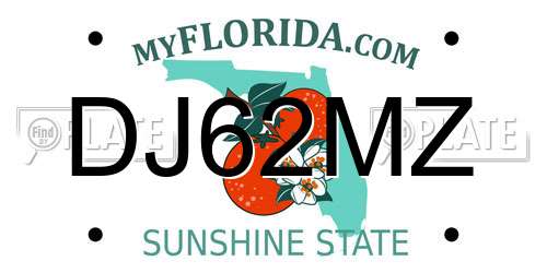 DJ62MZ Florida License Plate