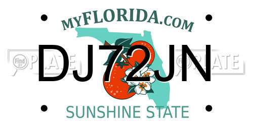 DJ72JN Florida License Plate