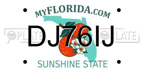 DJ76IJ Florida License Plate