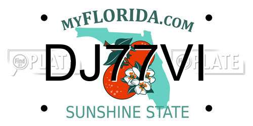 DJ77VI Florida License Plate
