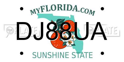 DJ88UA Florida License Plate