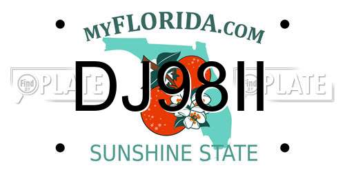 DJ98II Florida License Plate