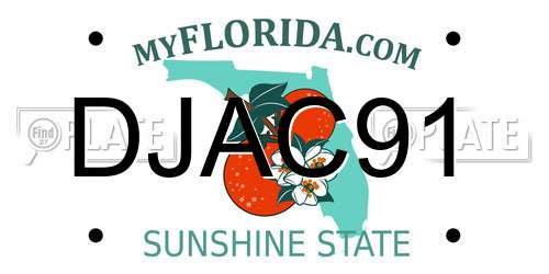 DJAC91 Florida License Plate