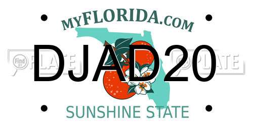 DJAD20 Florida License Plate