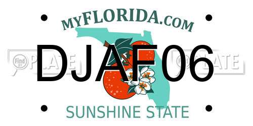 DJAF06 Florida License Plate