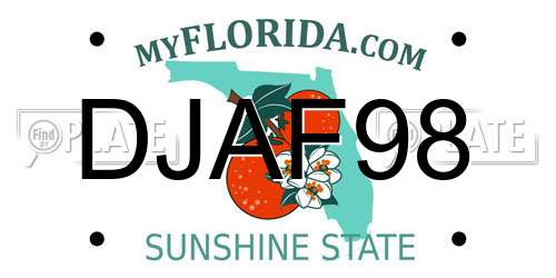 DJAF98 Florida License Plate